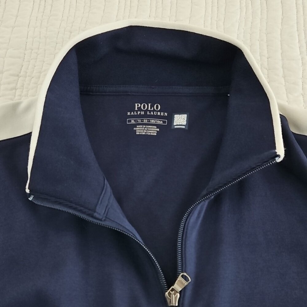 Polo Ralph Lauren Performance Jacket‎ Men's XL Navy Blue & White Track NEW NWT - Picture 7 of 16